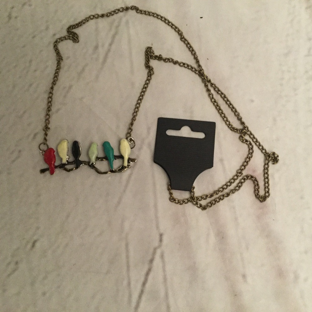 Bird tree branch necklace NEW unique long chain - Picture 6 of 6